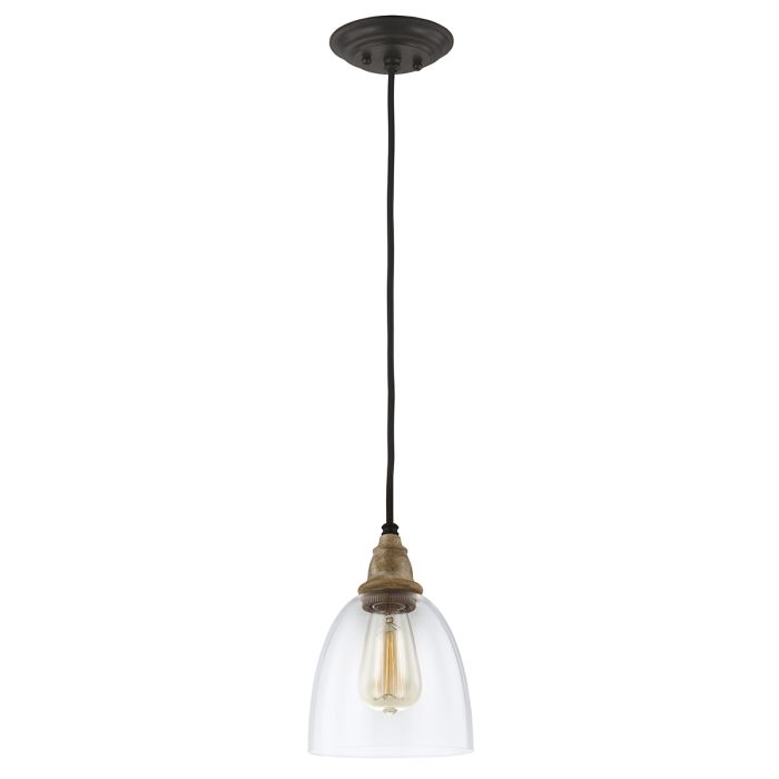 Matrimonio 1 Light Mini Pendant - Driftwood / Dark Weathered Zinc