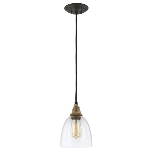 Matrimonio 1 Light Mini Pendant - Driftwood / Dark Weathered Zinc