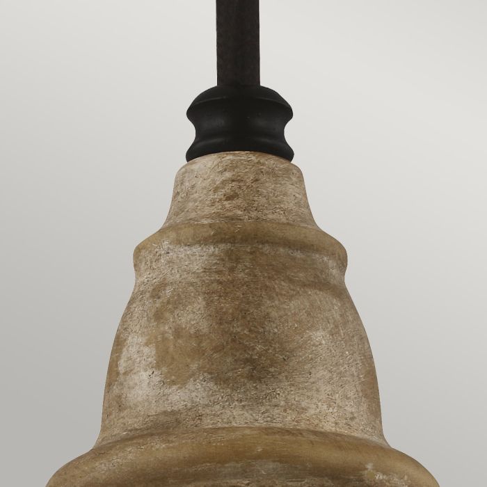 Matrimonio 1 Light Mini Pendant - Driftwood / Dark Weathered Zinc