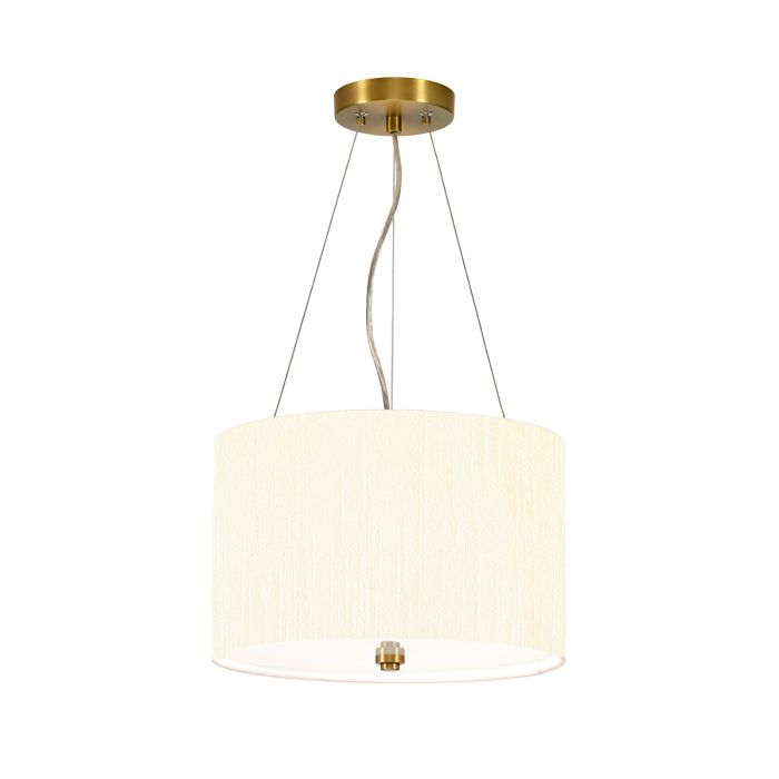 Pearce 14" Pendant with Aged Brass Ceiling Pan - Aged Brass with Ivory Shade