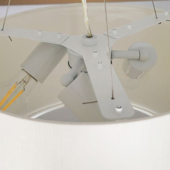 Pearce 14" Pendant with Polished Chrome Ceiling Pan - Polished Chrome with Ivory Shade