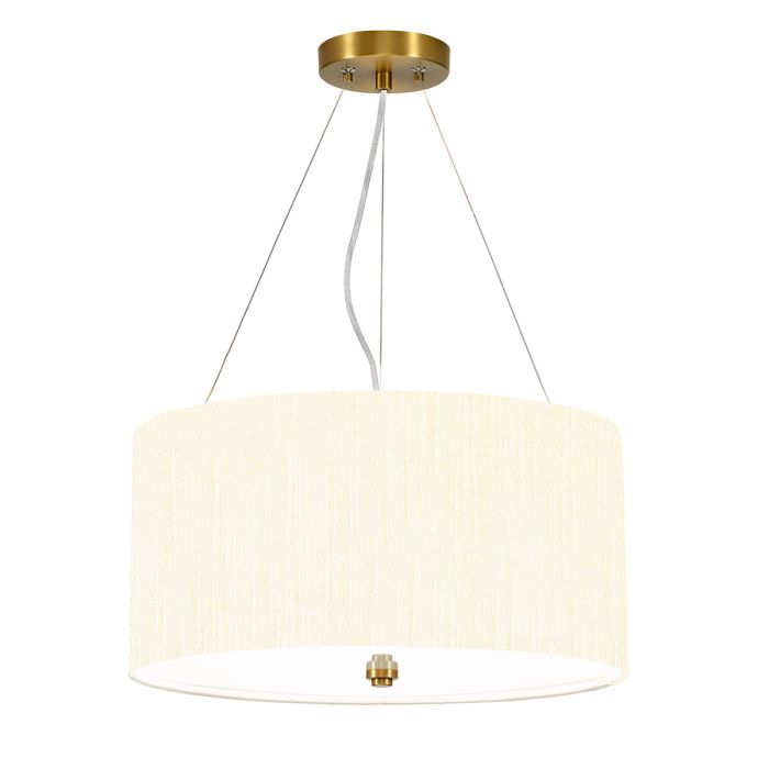 Pearce 18" Pendant with Aged Brass Ceiling Pan - Aged Brass with Ivory Shade