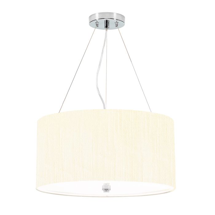 Pearce 18" Pendant with Polished Chrome Ceiling Pan - Polished Chrome with Ivory Shade