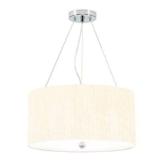 Pearce 18" Pendant with Polished Chrome Ceiling Pan - Polished Chrome with Ivory Shade
