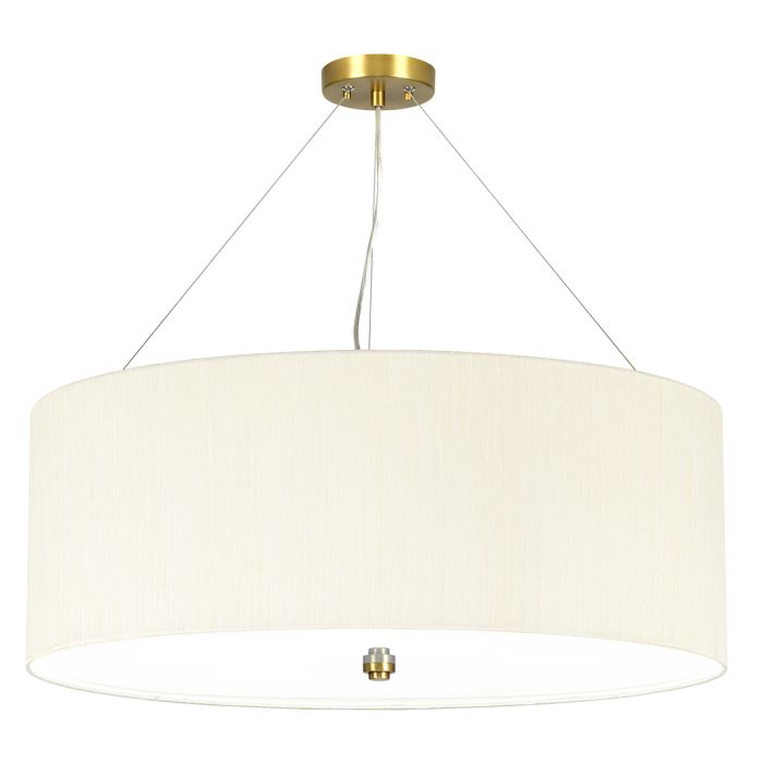 Pearce 26" Pendant with Aged Brass Ceiling Pan - Aged Brass with Ivory Shade