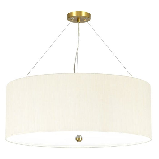 Pearce 26" Pendant with Aged Brass Ceiling Pan - Aged Brass with Ivory Shade