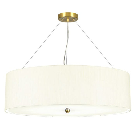 Pearce 30" Pendant with Aged Brass Ceiling Pan - Aged Brass with Ivory Shade