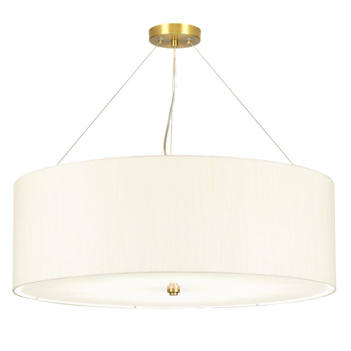 Pearce 34" Pendant with Aged Brass Ceiling Pan - Aged Brass with Ivory Shade