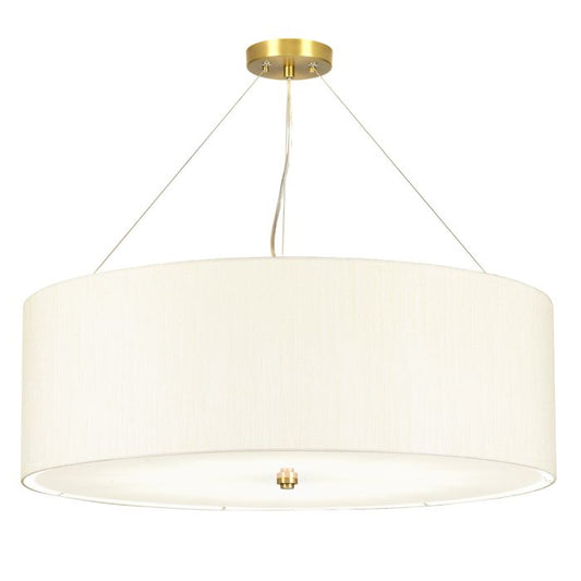 Pearce 34" Pendant with Aged Brass Ceiling Pan - Aged Brass with Ivory Shade
