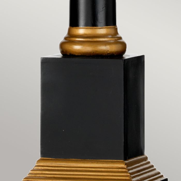 Peronne 1 Light Table Lamp With Tall Empire Shade - Black and Gold with Off-White Shade