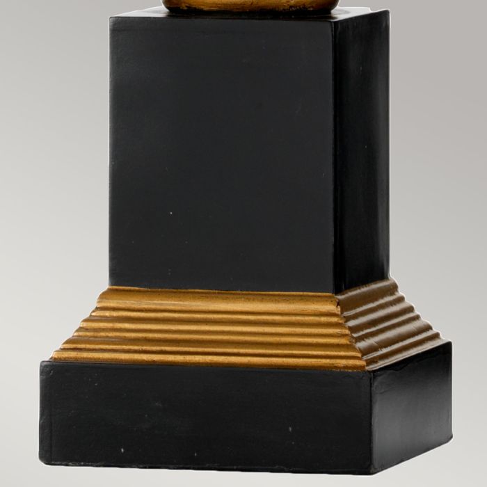 Peronne 1 Light Table Lamp With Tall Empire Shade - Black and Gold with Off-White Shade