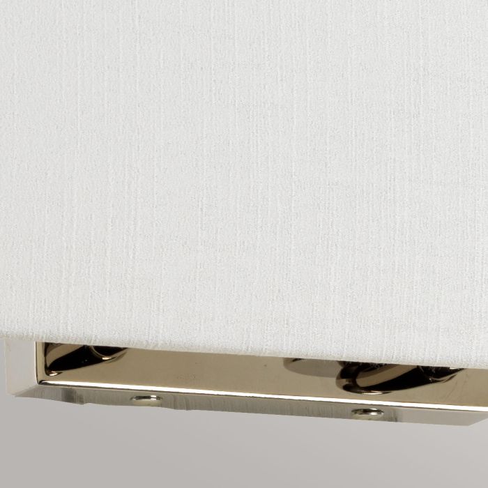Riley Large Rectangular Wall Light with Polished Chrome Back Plate with Ivory Shade