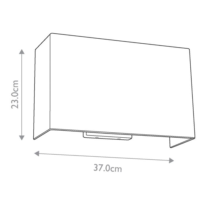 Riley Large Rectangular Wall Light with Polished Chrome Back Plate with Ivory Shade
