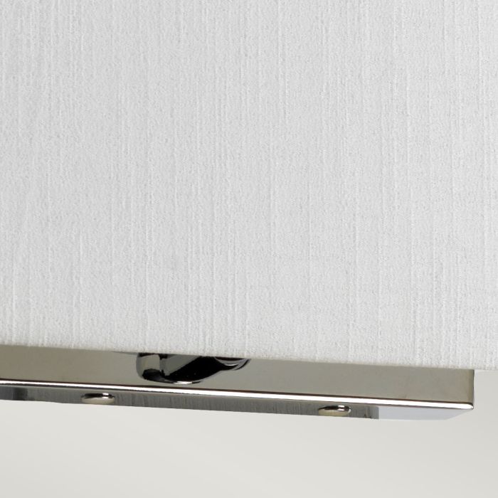 Riley Medium Rectangular Wall Light with Polished Chrome Back Plate with Ivory Shade