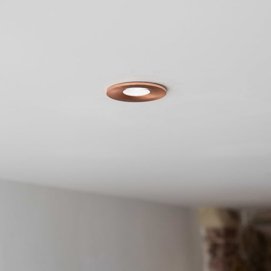 Soho Brushed Copper LED Downlights, Fire Rated, Fixed, IP65, CCT Switch, High CRI, Dimmable