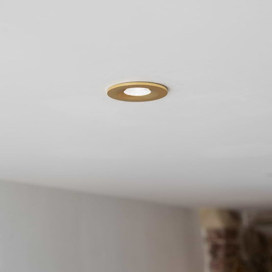 Soho Polished Brass LED Downlights, Fire Rated, Fixed, IP65, CCT Switch, High CRI, Dimmable