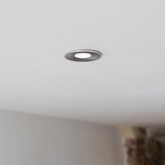 Soho Pewter LED Downlights, Fire Rated, Fixed, IP65, CCT Switch, High CRI, Dimmable