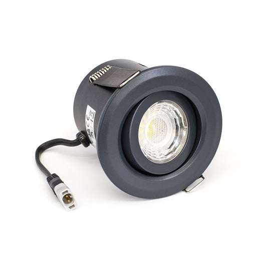 Soho Lighting Anthracite Grey 3K Warm White Tiltable LED Downlights, Fire Rated, IP44, High CRI, Dimmable