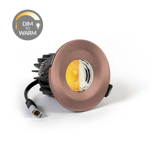 Soho Lighting Satin Rose Gold CCT Dim To Warm LED Downlight Fire Rated IP65