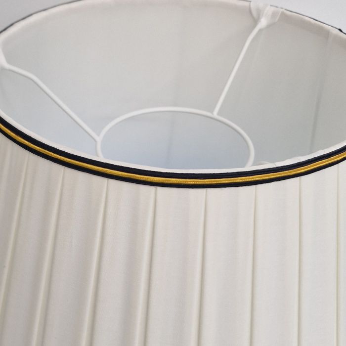 16" Cotton Black Trim Box Pleat Ivory (41Cm)