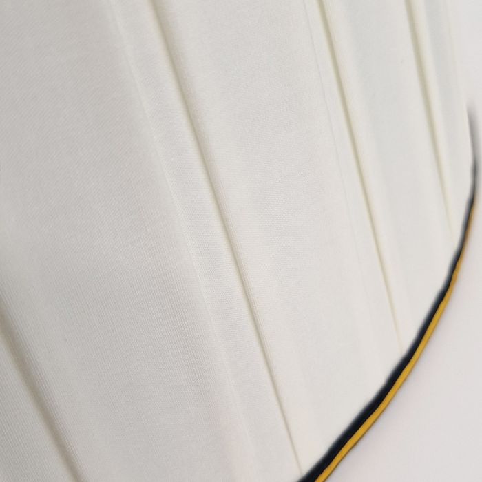 16" Cotton Black Trim Box Pleat Ivory (41Cm)