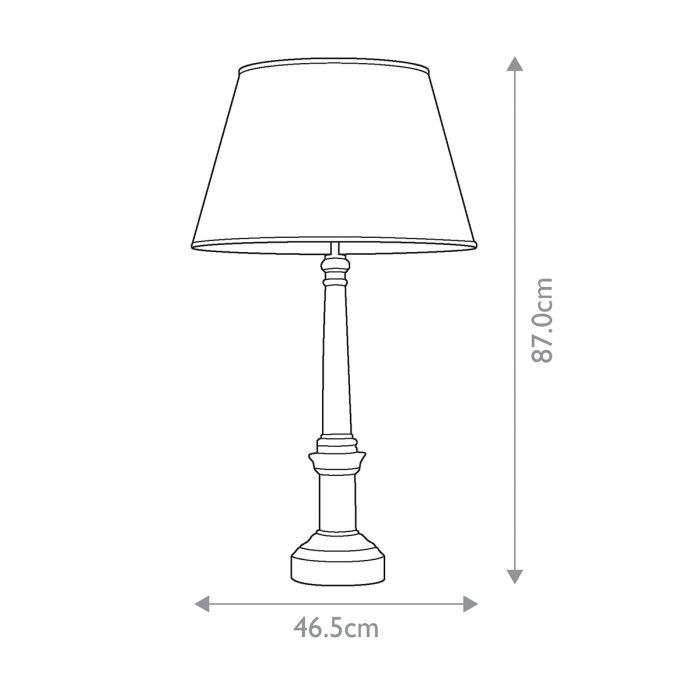 Strasbourg 1 Light Table Lamp with Tall Empire Shade - Black and Gold with Ivory with Black and Gold Trim Shade