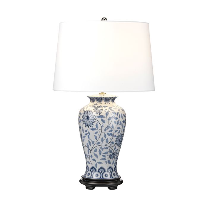 Ying 1 Light Table Lamp - Blue and White with White Shade