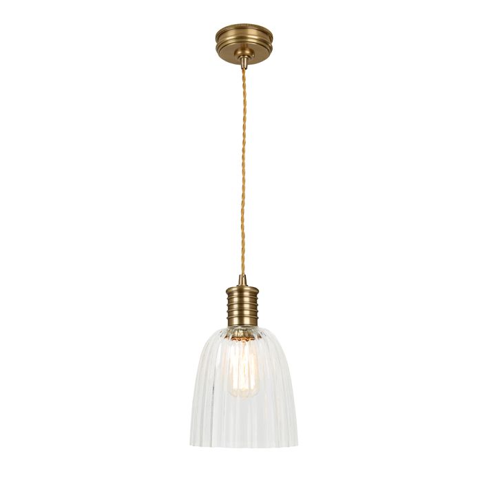 Douille 1 Light Pendant - Aged Brass