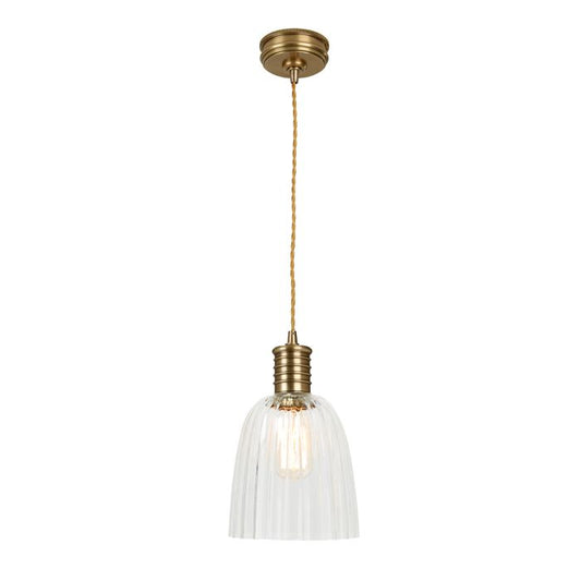 Douille 1 Light Pendant - Aged Brass