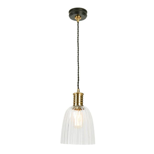 Douille 1 Light Pendant - Black / Polished Brass