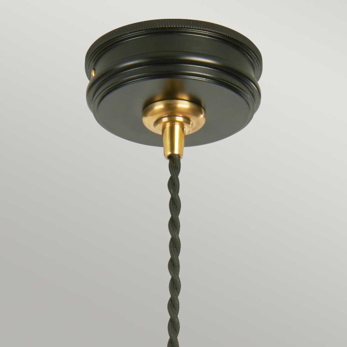 Douille 1 Light Pendant - Black / Polished Brass