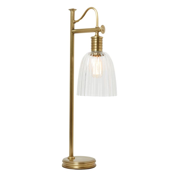 Douille 1 Light Table Lamp - Aged Brass with Clear Shade
