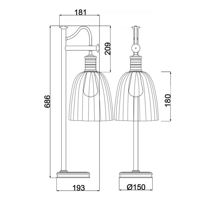 Douille 1 Light Table Lamp - Aged Brass with Clear Shade