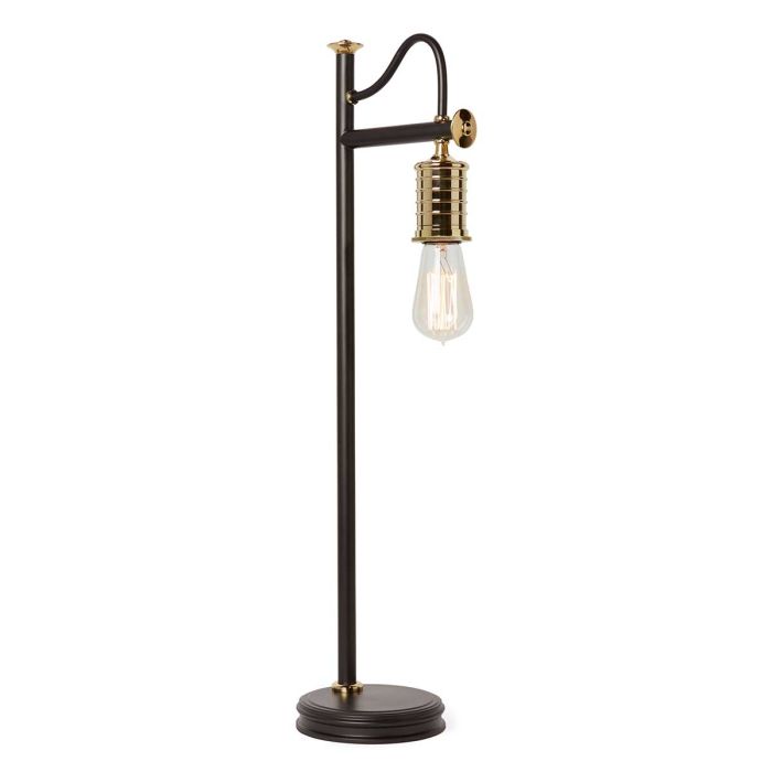Douille 1 Light Table Lamp - Black / Polished Brass with Clear Shade