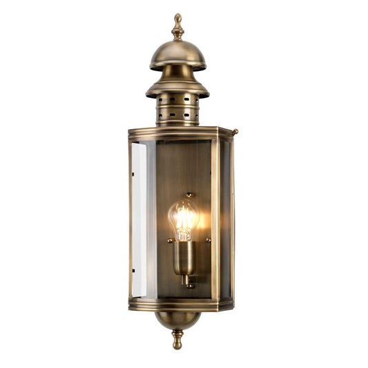 Downing Street 1 lt Wall Lantern - Aged Brass
