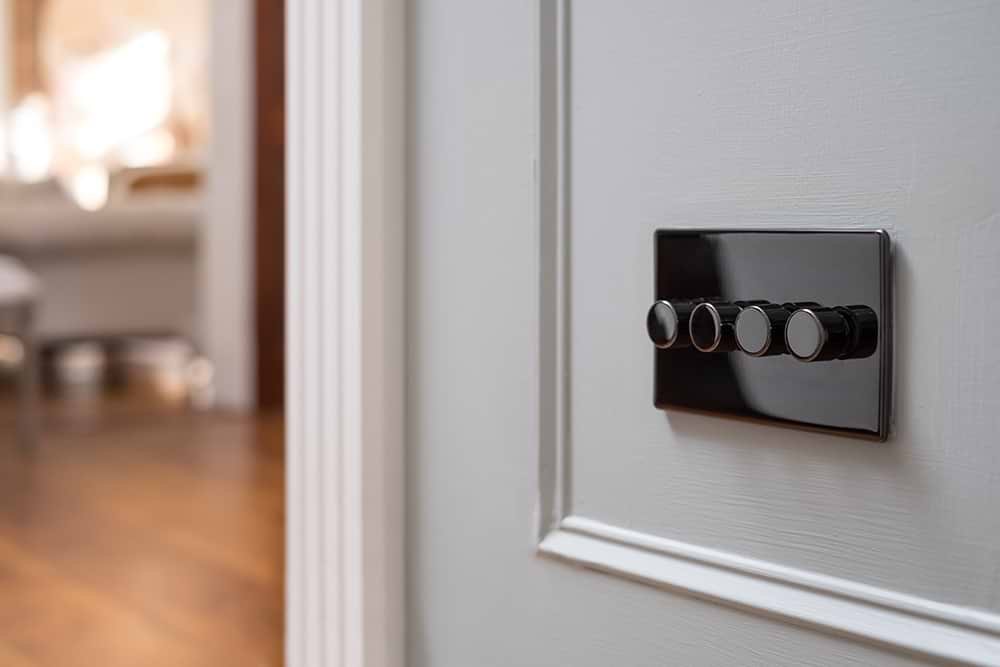 The Connaught Collection Black Nickel 4 Gang 2-Way Intelligent Dimmer 150W LED (300W Halogen/Incandescent)
