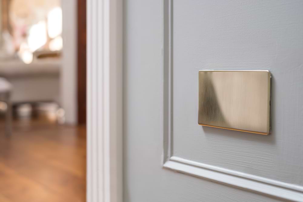The Savoy Collection Brushed Brass metal 2 Gang Blanking Plate Screwless