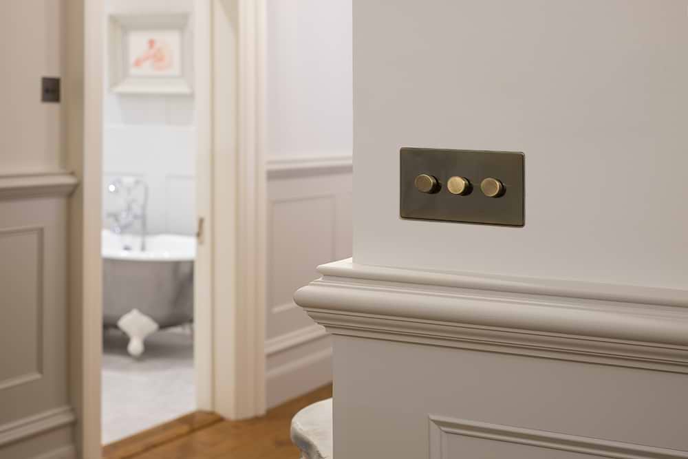 The Charterhouse Collection 3 Gang 2 -Way Intelligent Dimmer 150W LED (300w Halogen/Incandescent) Antique Brass