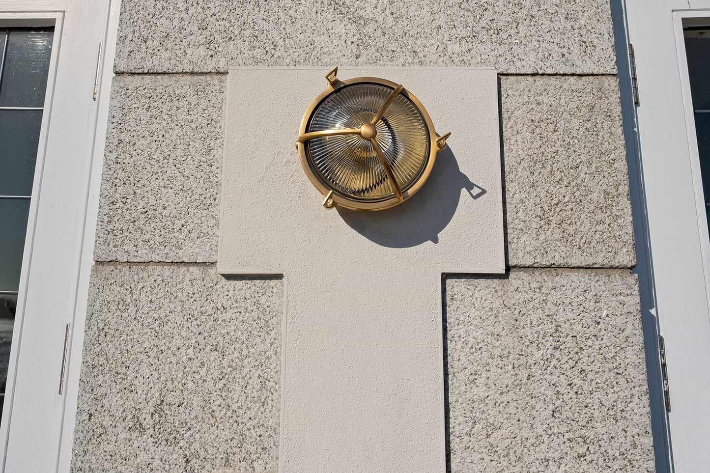 Soho Lighting Carlisle Trine IP65 Outdoor & Bathroom Lacquered Solid Brass Prismatic Glass Wall Light