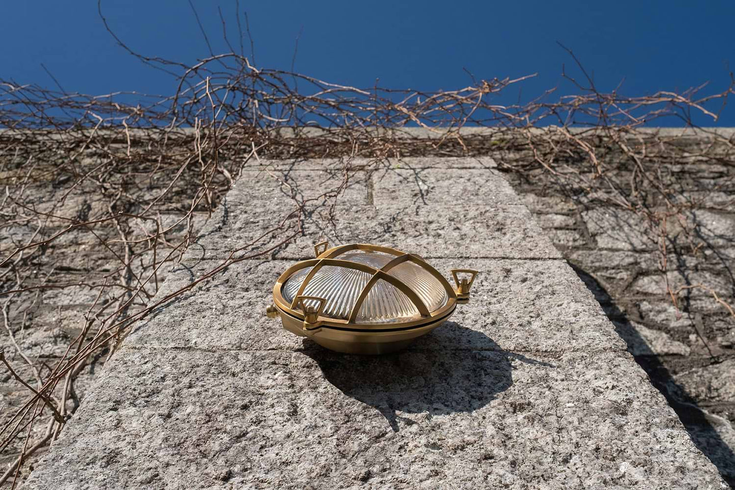 Soho Lighting Carlisle Grid Prismatic Glass IP65 Outdoor & Bathroom Laquered Solid Brass Bulkhead Wall Light