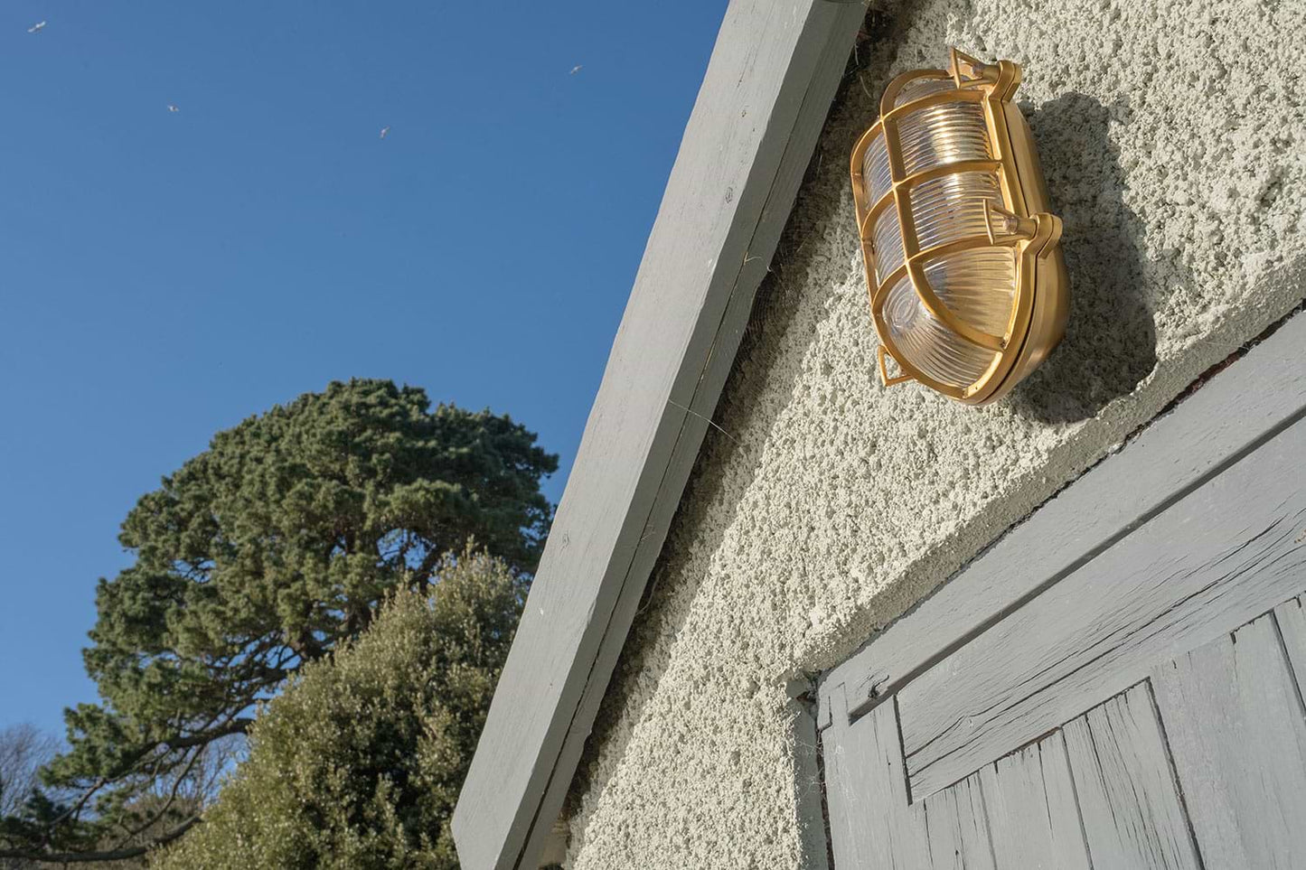 Soho Lighting Flaxman IP65 Outdoor & Bathroom Lacquered Solid Brass Bulkhead Wall Light