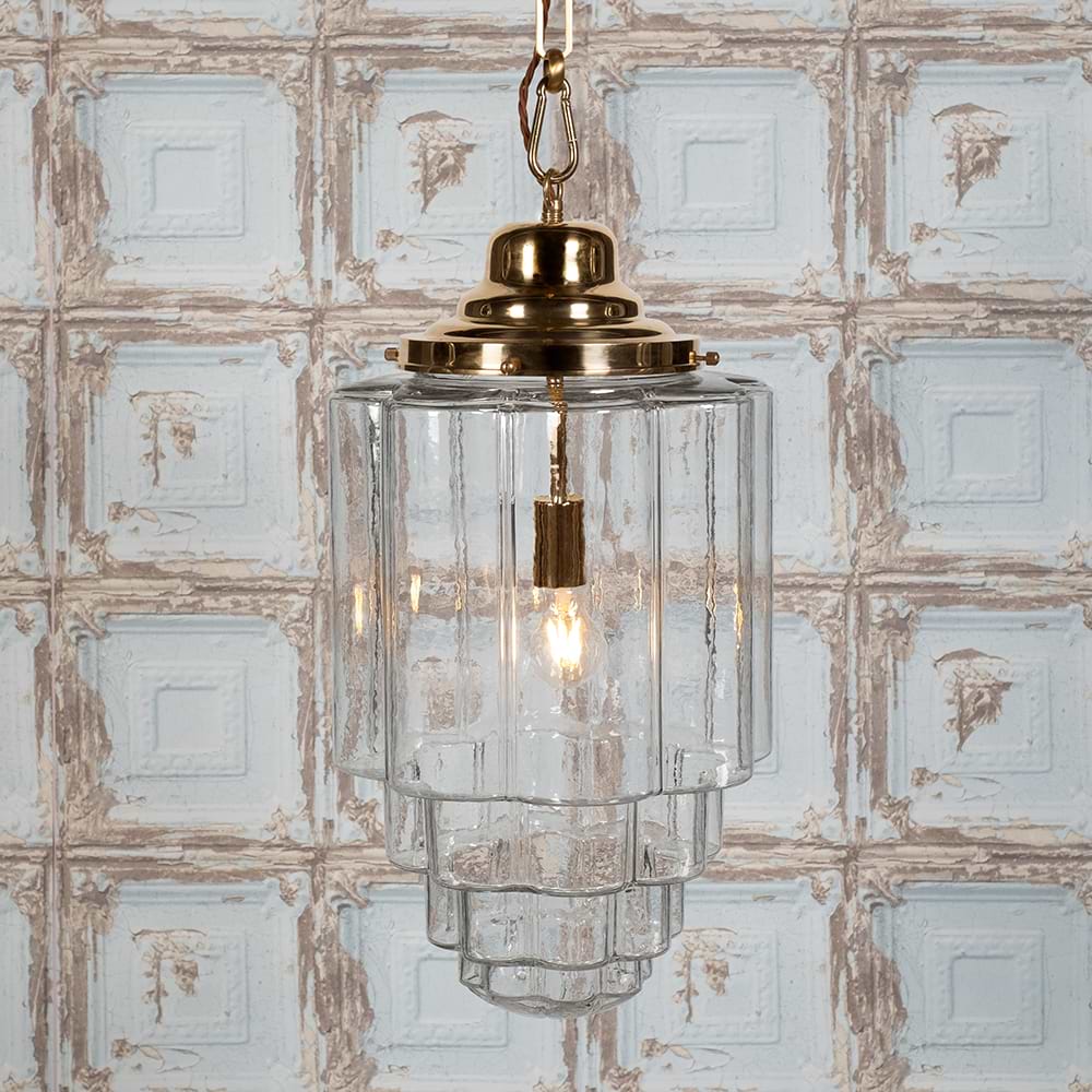 Soho Lighting Glasshouse Polished Brass Clear Pendant Light - The Schoolhouse Collection