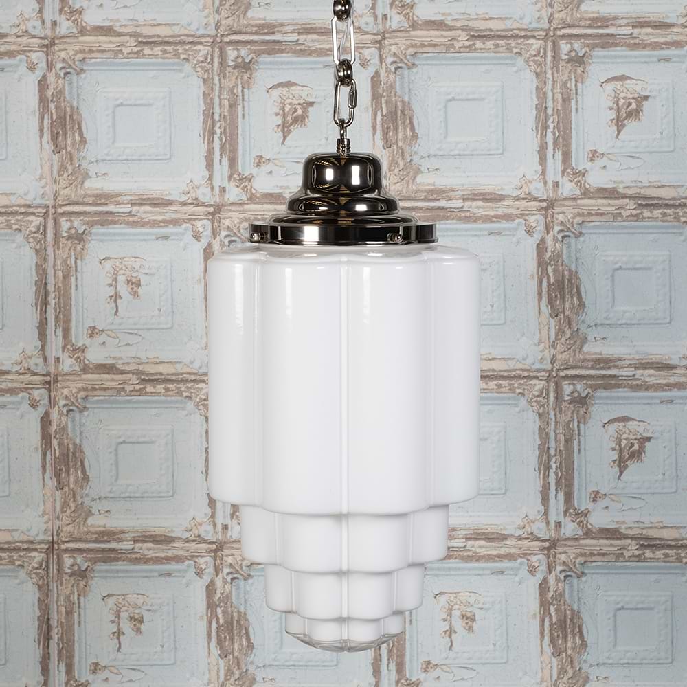 Soho Lighting Glasshouse Nickel Opal Pendant Light - The Schoolhouse Collection