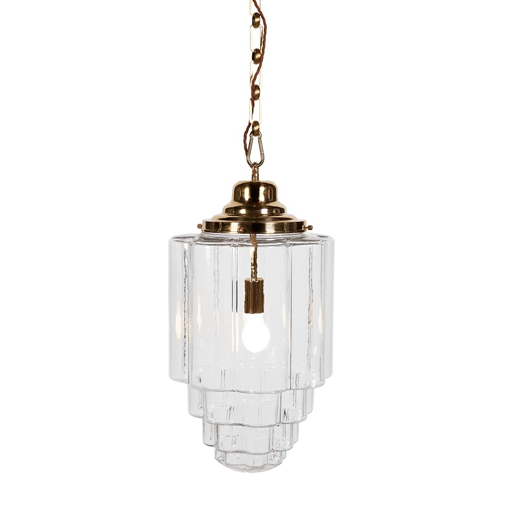 Soho Lighting Glasshouse Polished Brass Clear Pendant Light - The Schoolhouse Collection
