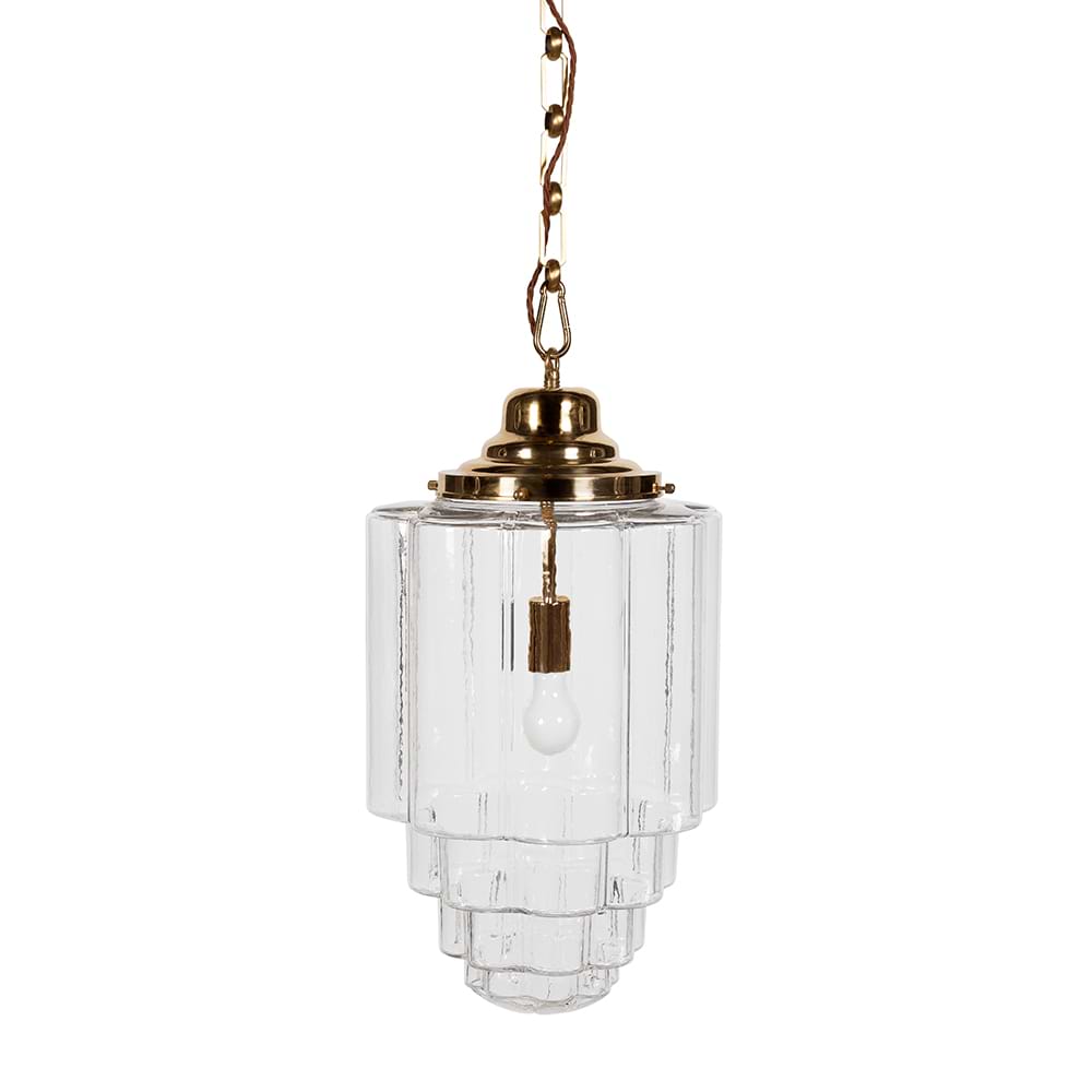 Soho Lighting Glasshouse Polished Brass Clear Pendant Light - The Schoolhouse Collection