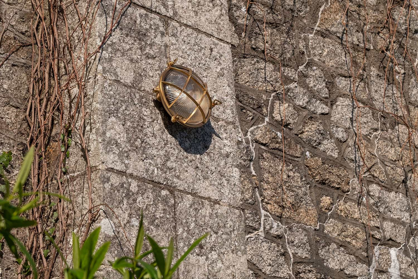 Soho Lighting Carlisle Grid Prismatic Glass IP65 Outdoor & Bathroom Laquered Solid Brass Bulkhead Wall Light