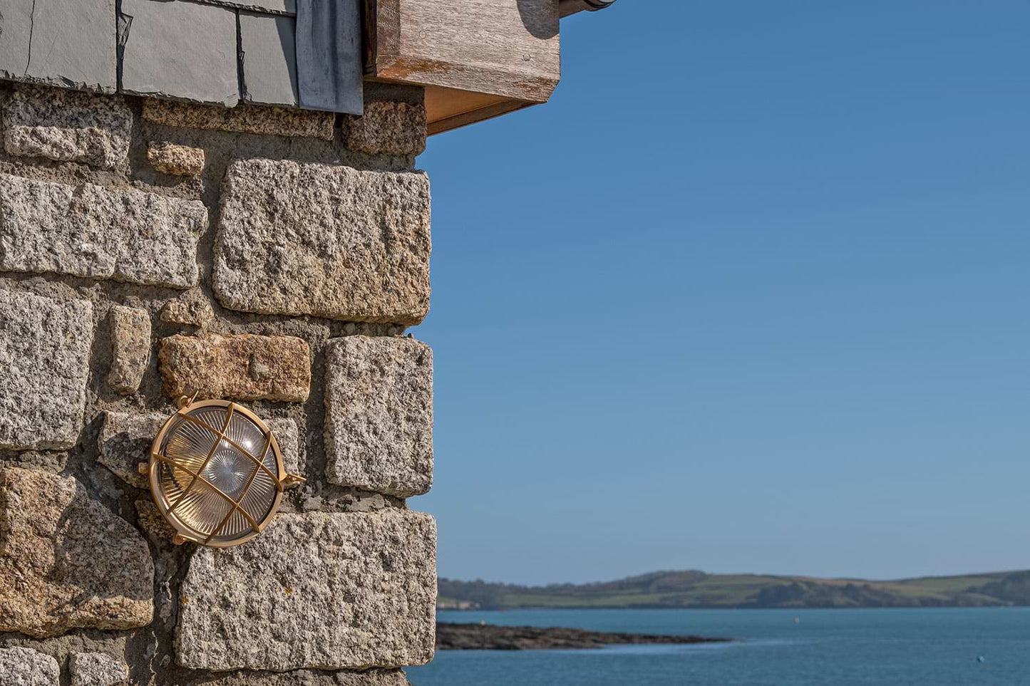 Soho Lighting Carlisle Grid Prismatic Glass IP65 Outdoor & Bathroom Laquered Solid Brass Bulkhead Wall Light