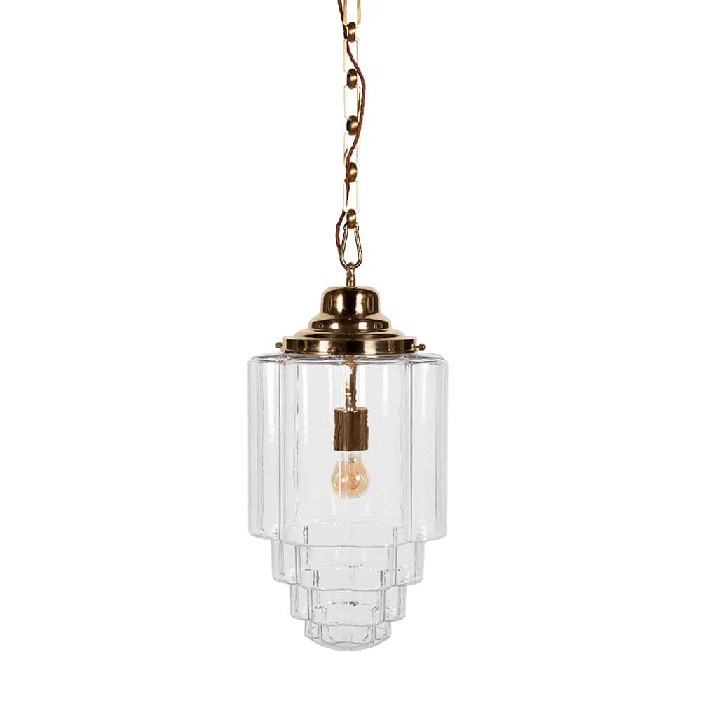 Soho Lighting Glasshouse Polished Brass Clear Pendant Light - The Schoolhouse Collection