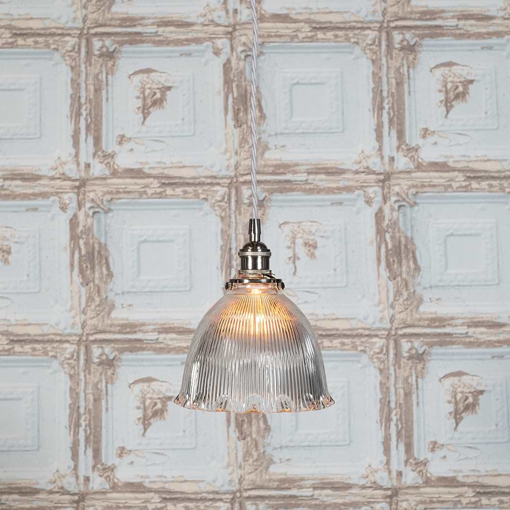 Soho Lighting D'Arblay Nickel Scalloped Prismatic Glass Dome Pendant Light - The French Collection