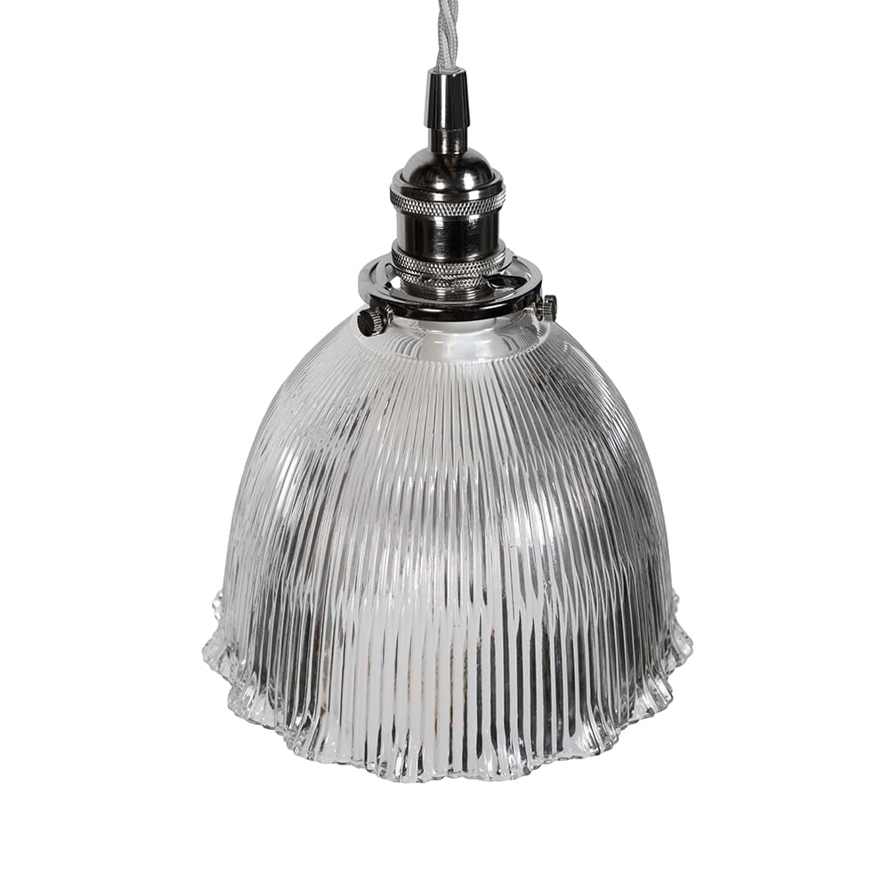 Soho Lighting D'Arblay Nickel Scalloped Prismatic Glass Dome Pendant Light - The French Collection